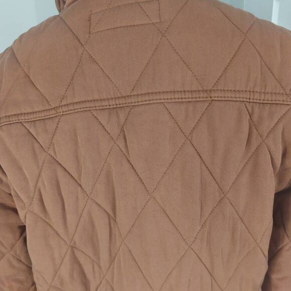 BLANK NYC Still Into You Quilted Crop Jacket | Brown M | Collared Snap Front - Picture 12 of 16